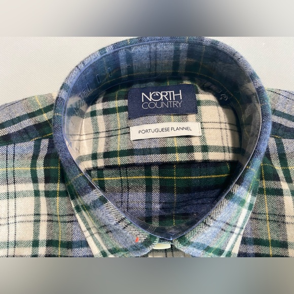 NEW-Size S Mens North Country Long Sleeve Button Down Shirt PortugeseFlannel Grn - Picture 7 of 12